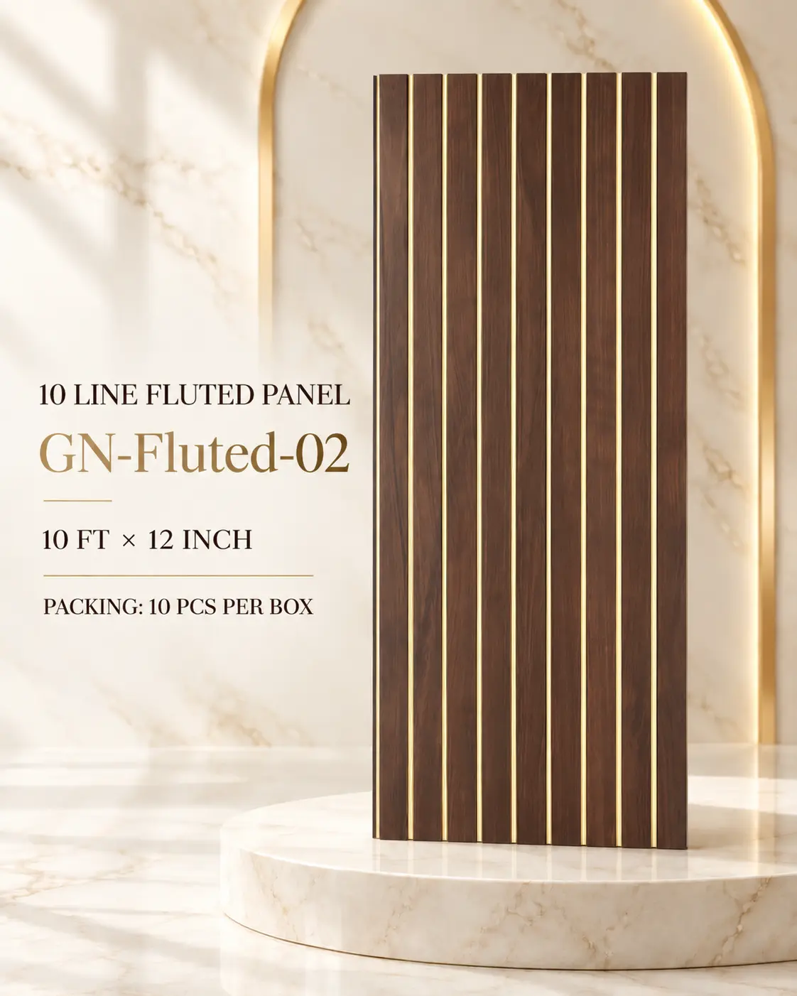 KP Panels 10 Line golden fluted panel GN-Fluted-02