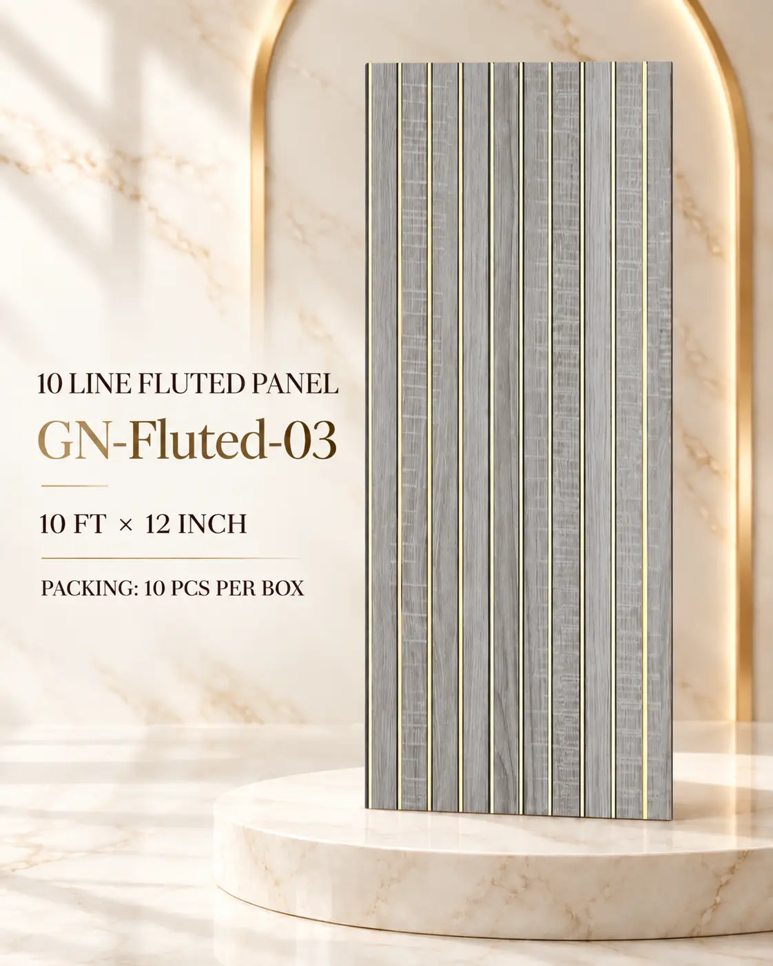 KP Panels 10 Line golden fluted panel GN-Fluted-03