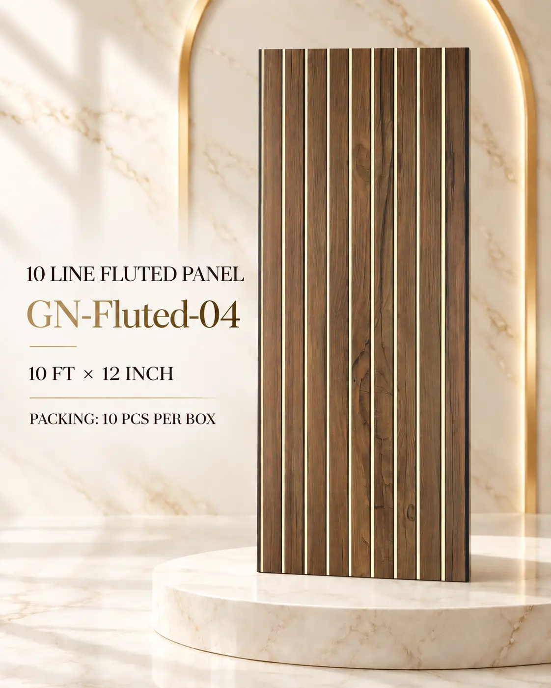 KP Panels 10 Line golden fluted panel GN-Fluted-04