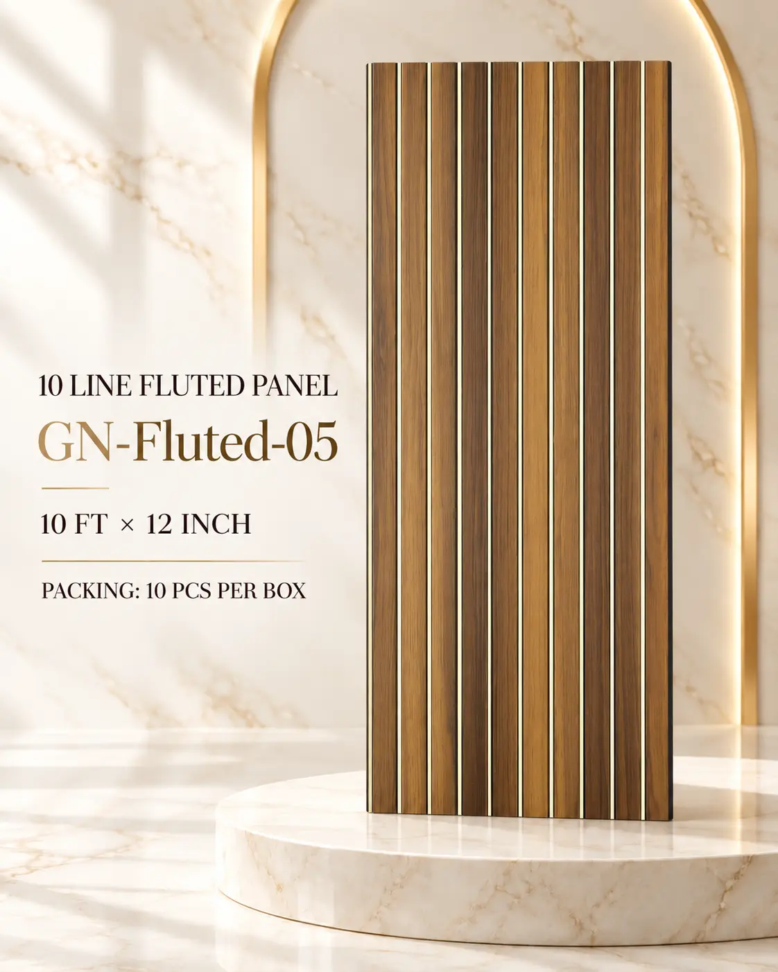 KP Panels 10 Line golden fluted panel GN-Fluted-05