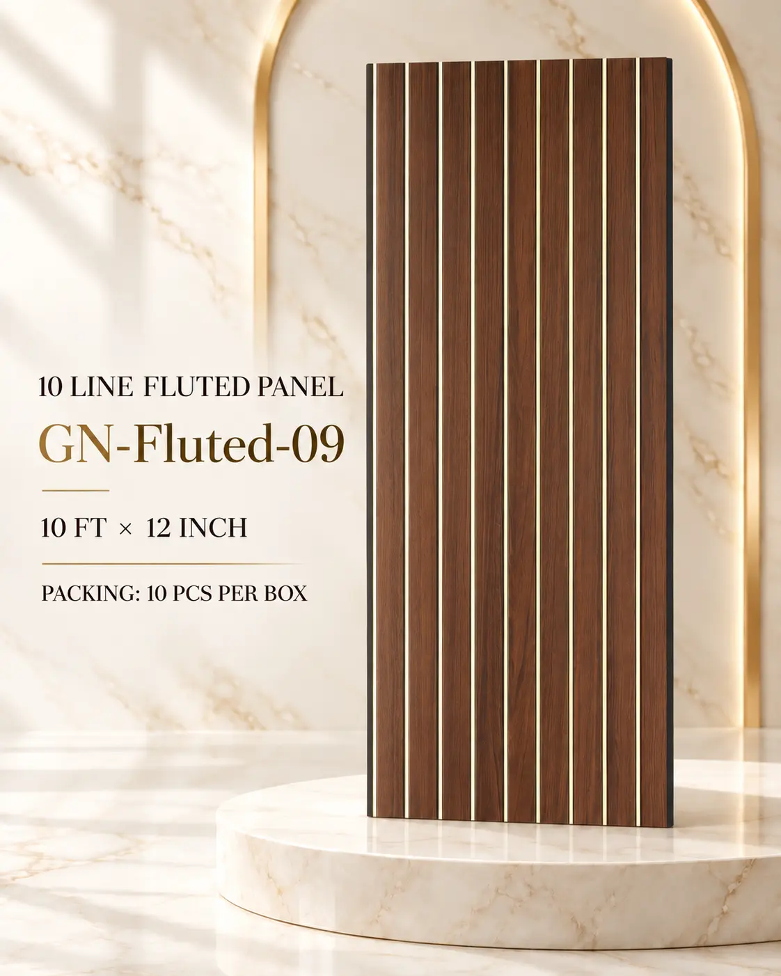 KP Panels 10 Line golden fluted panel GN-Fluted-09