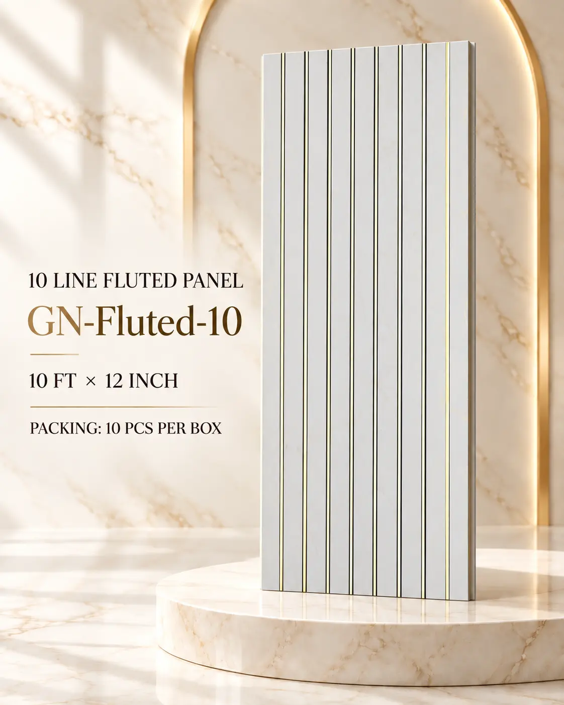 KP Panels 10 Line golden fluted panel GN-Fluted-10