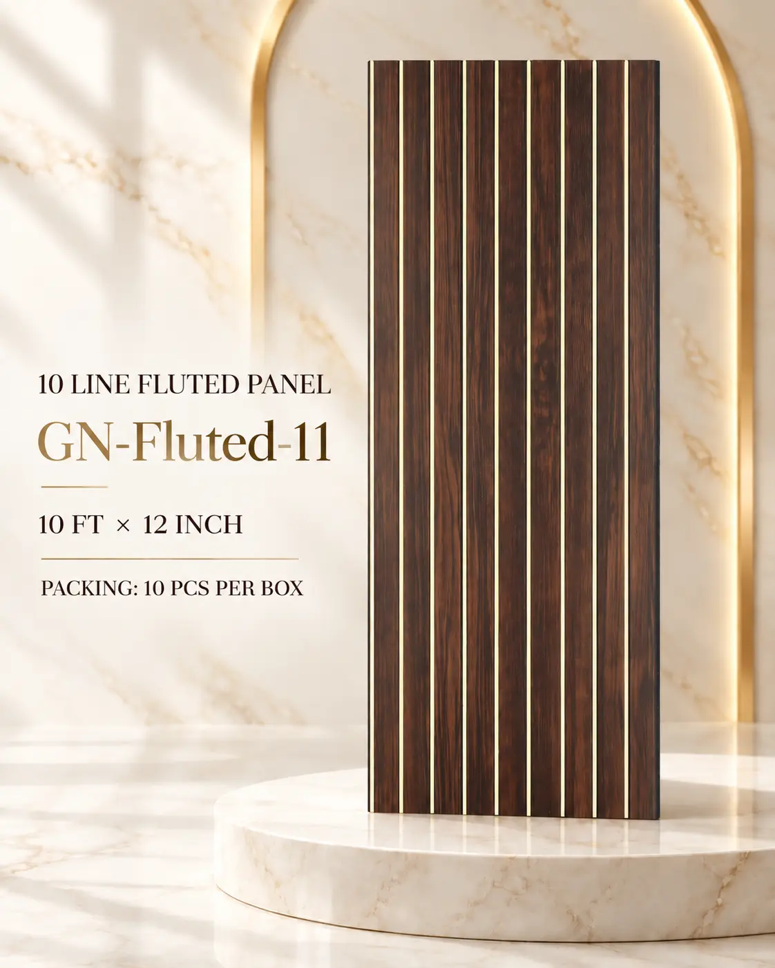 KP Panels 10 Line golden fluted panel GN-Fluted-11