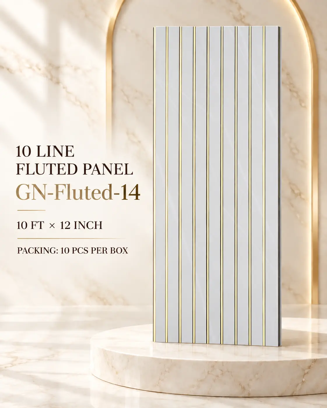 KP Panels 10 Line golden fluted panel GN-Fluted-14