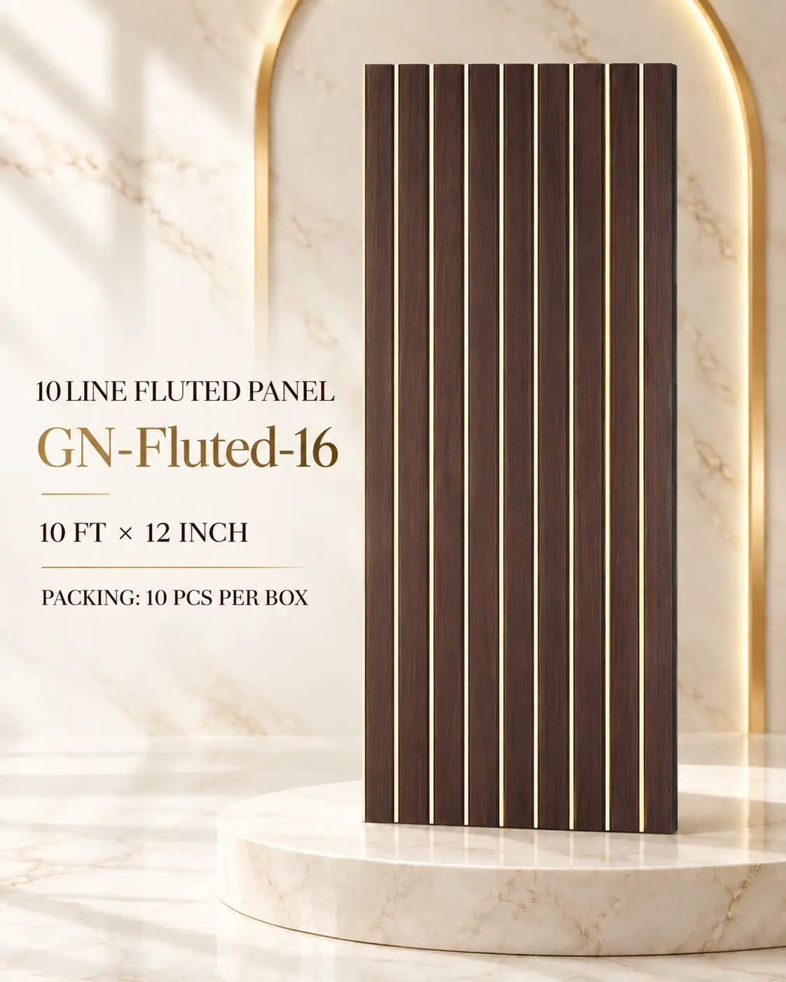 KP Panels 10 Line golden fluted panel GN-Fluted-16