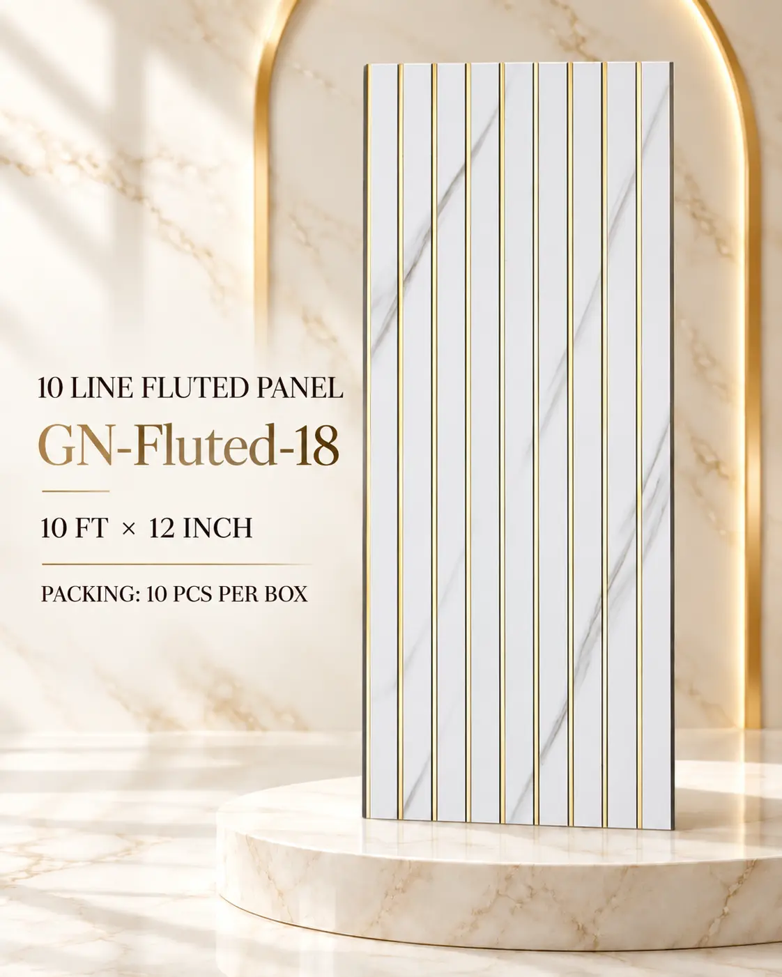 KP Panels 10 Line golden fluted panel GN-Fluted-18