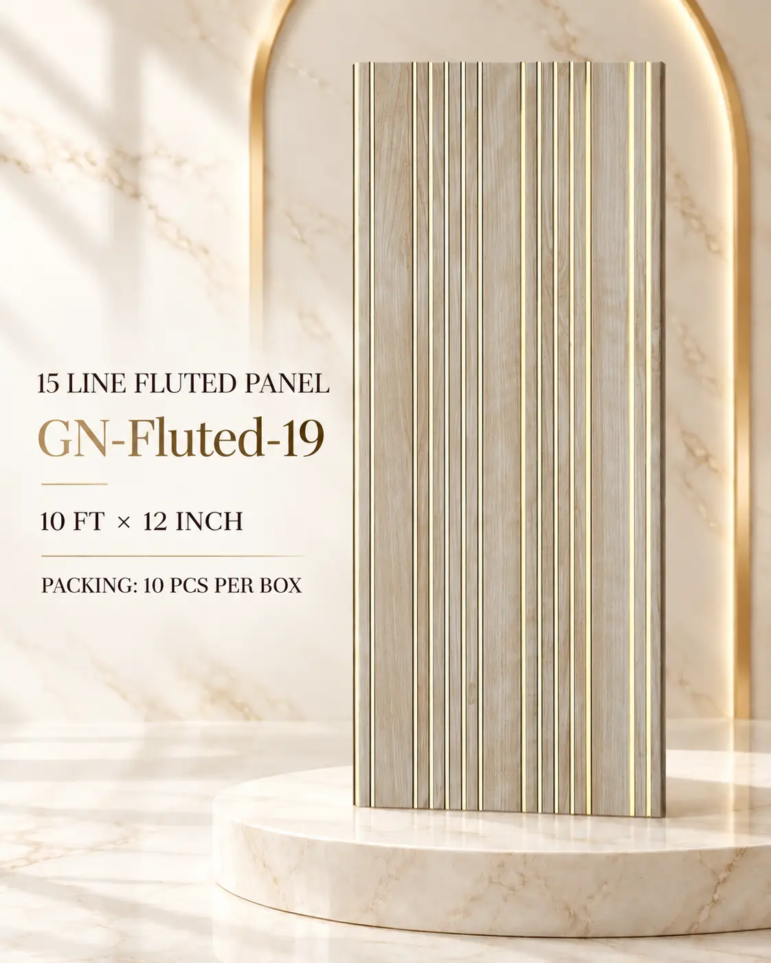 KP Panels 15 Line golden fluted panel GN-Fluted-19
