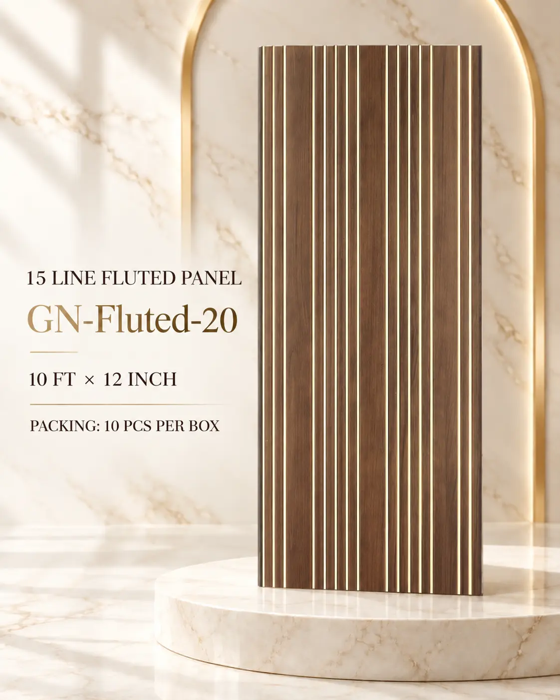 KP Panels 15 Line golden fluted panel GN-Fluted-20