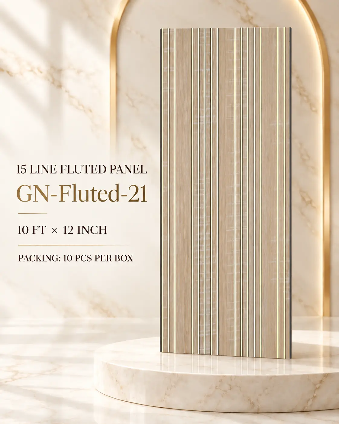 KP Panels 15 Line golden fluted panel GN-Fluted-21