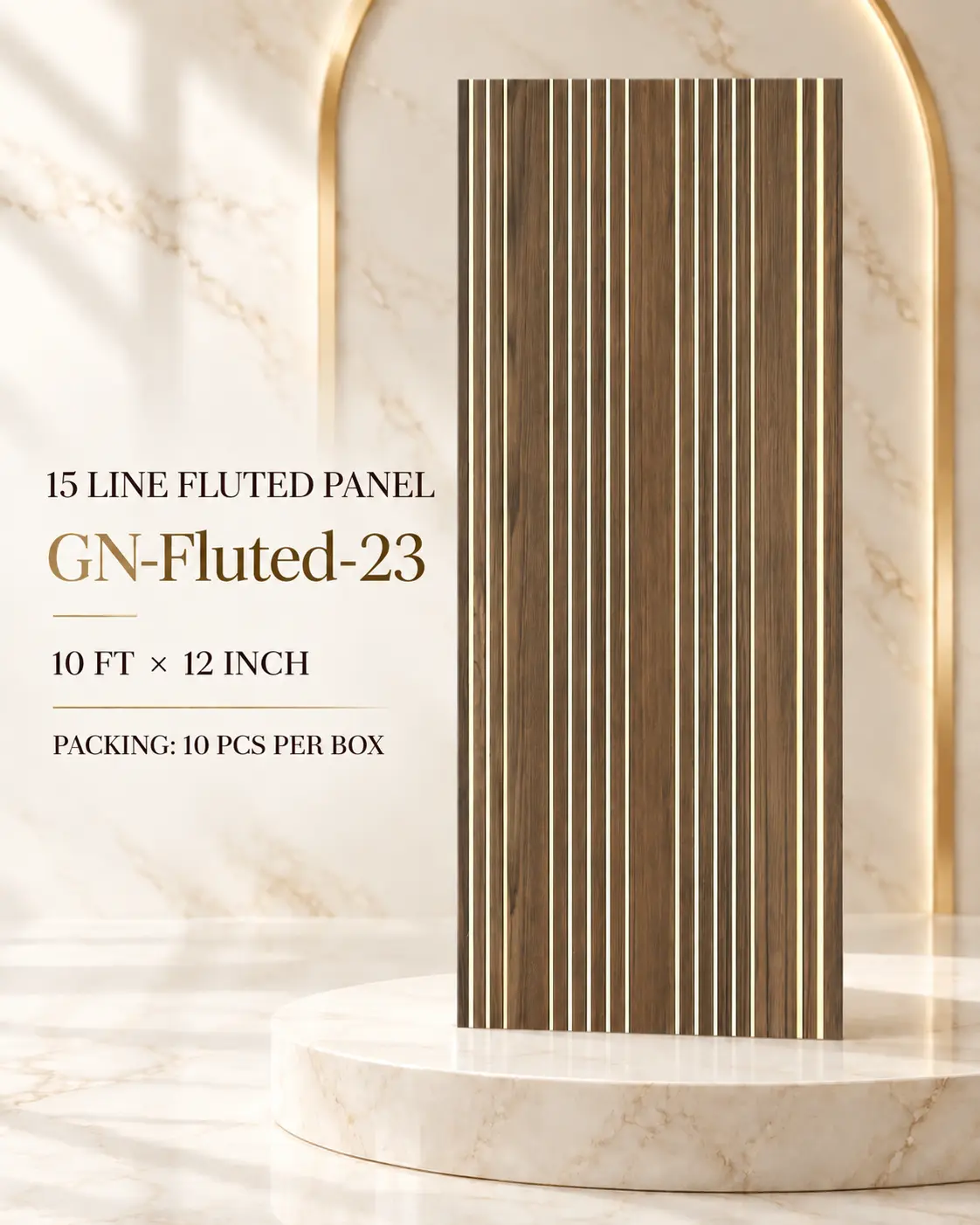 KP Panels 15 Line golden fluted panel GN-Fluted-23