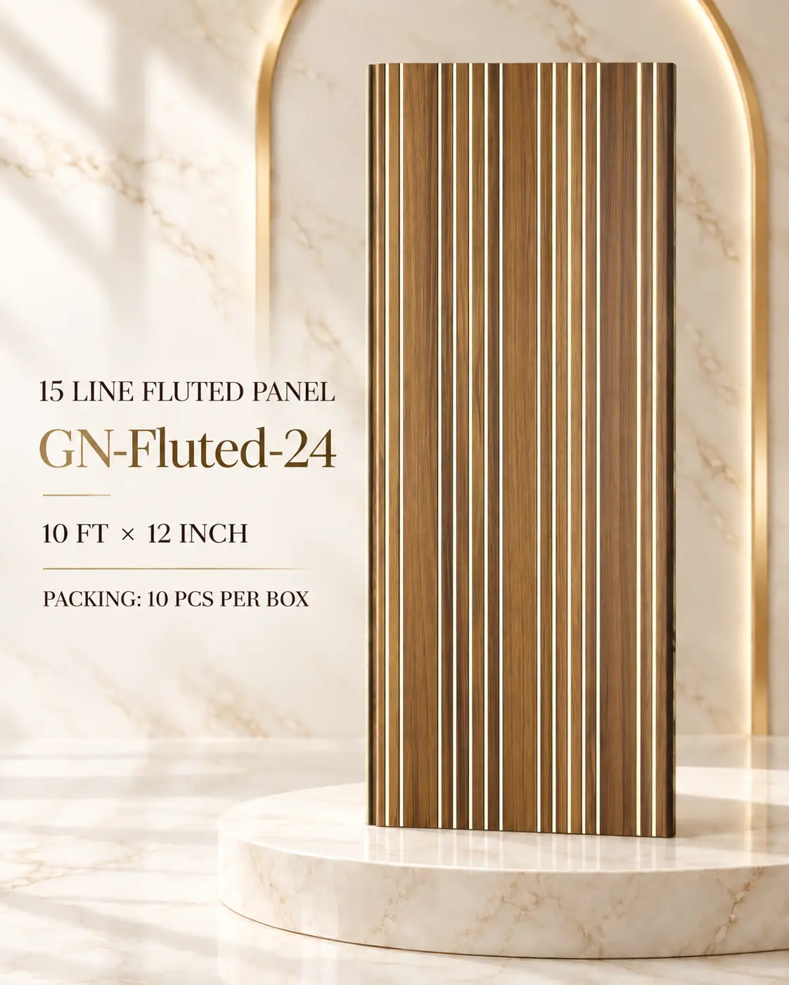 KP Panels 15 Line golden fluted panel GN-Fluted-24