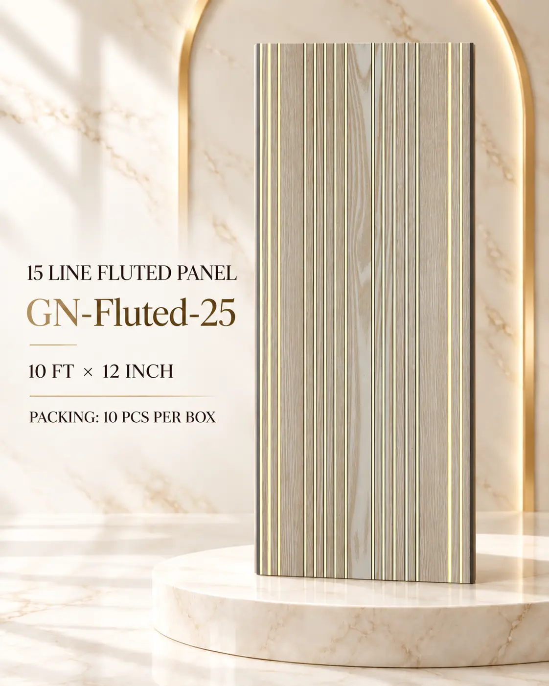 KP Panels 15 Line golden fluted panel GN-Fluted-25