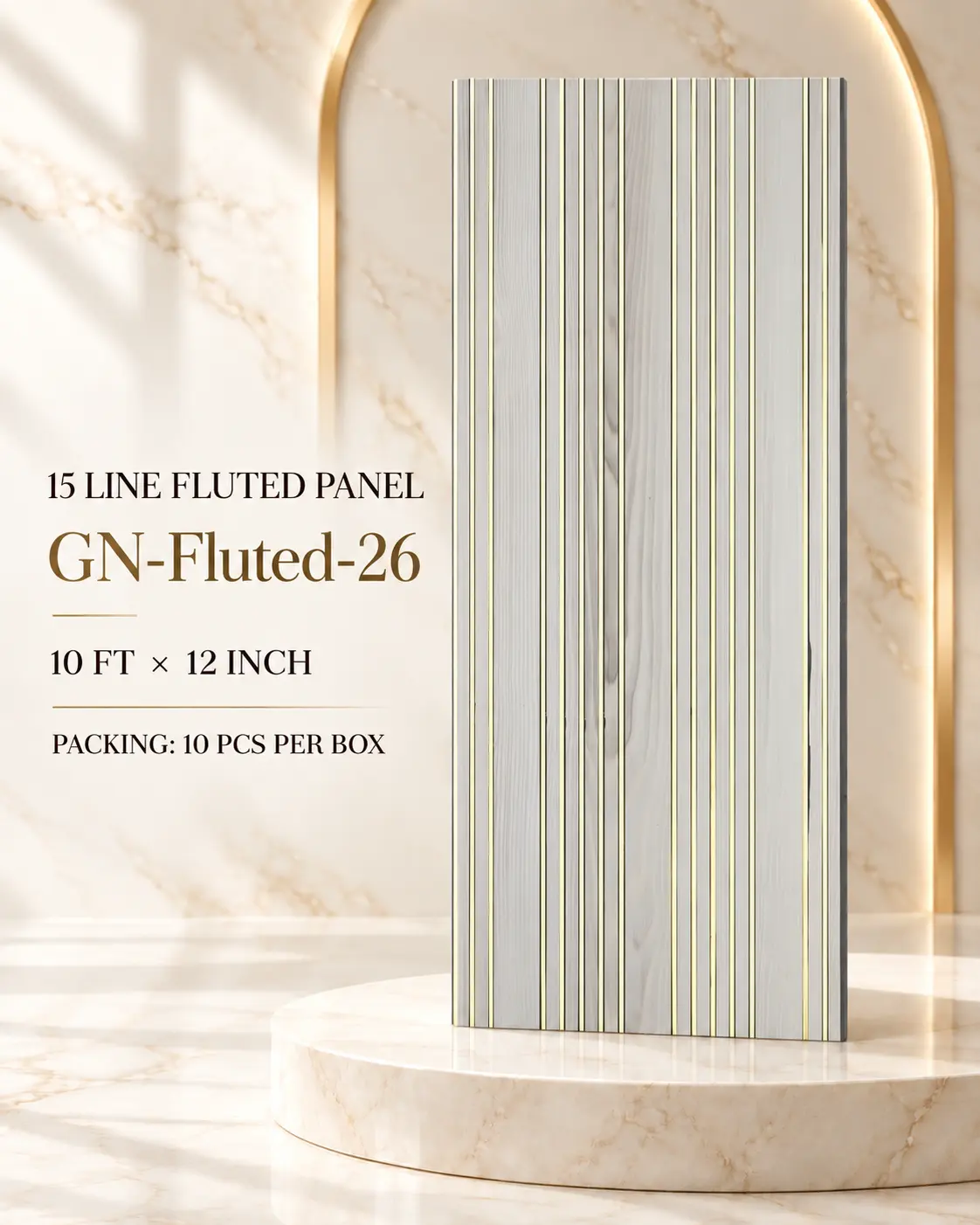 KP Panels 15 Line golden fluted panel GN-Fluted-26