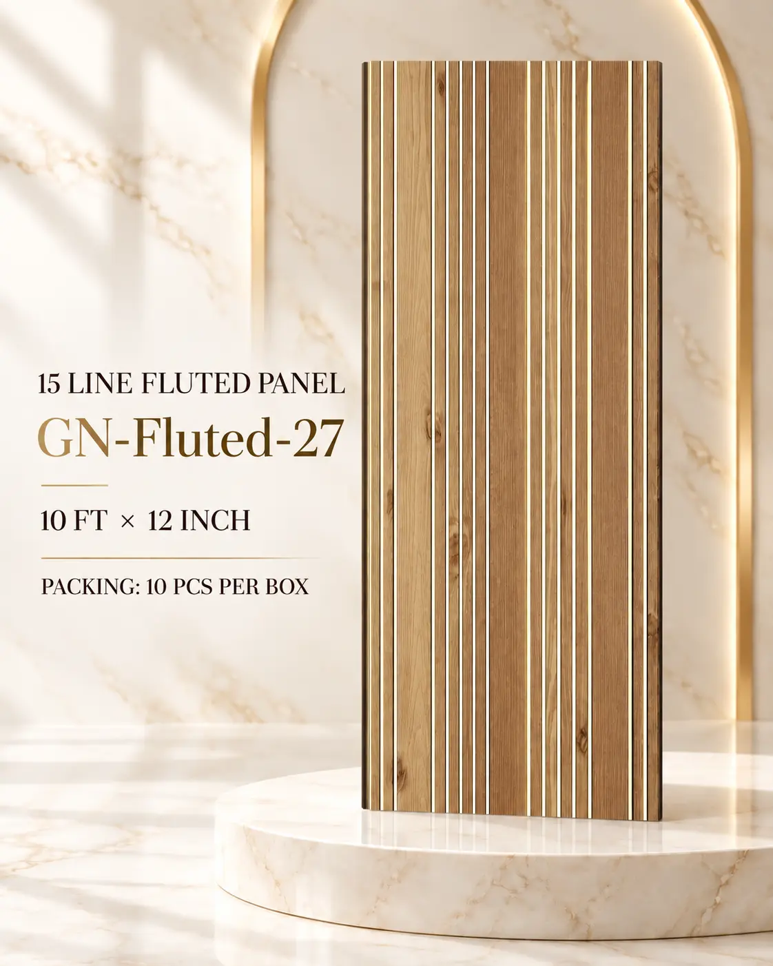 KP Panels 15 Line golden fluted panel GN-Fluted-27