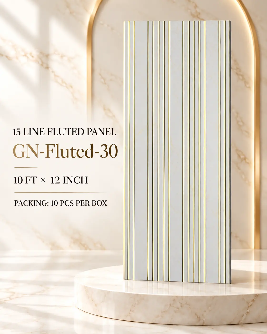 KP Panels 15 Line golden fluted panel GN-Fluted-30
