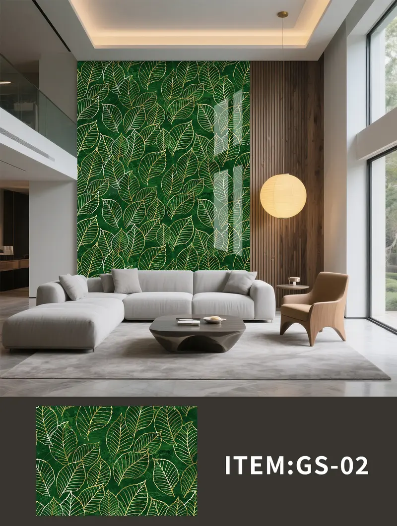 Golden UV Sticker Design GS-02 — wall application and pattern