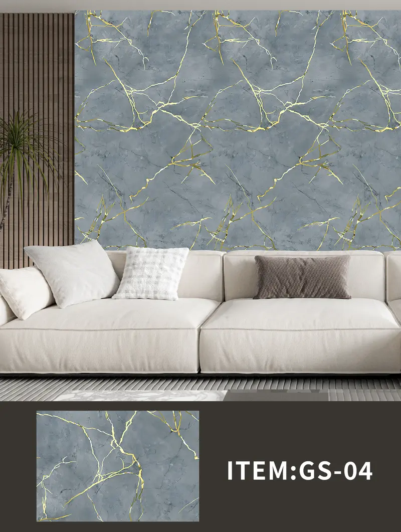 Golden UV Sticker Design GS-04 — wall application and pattern