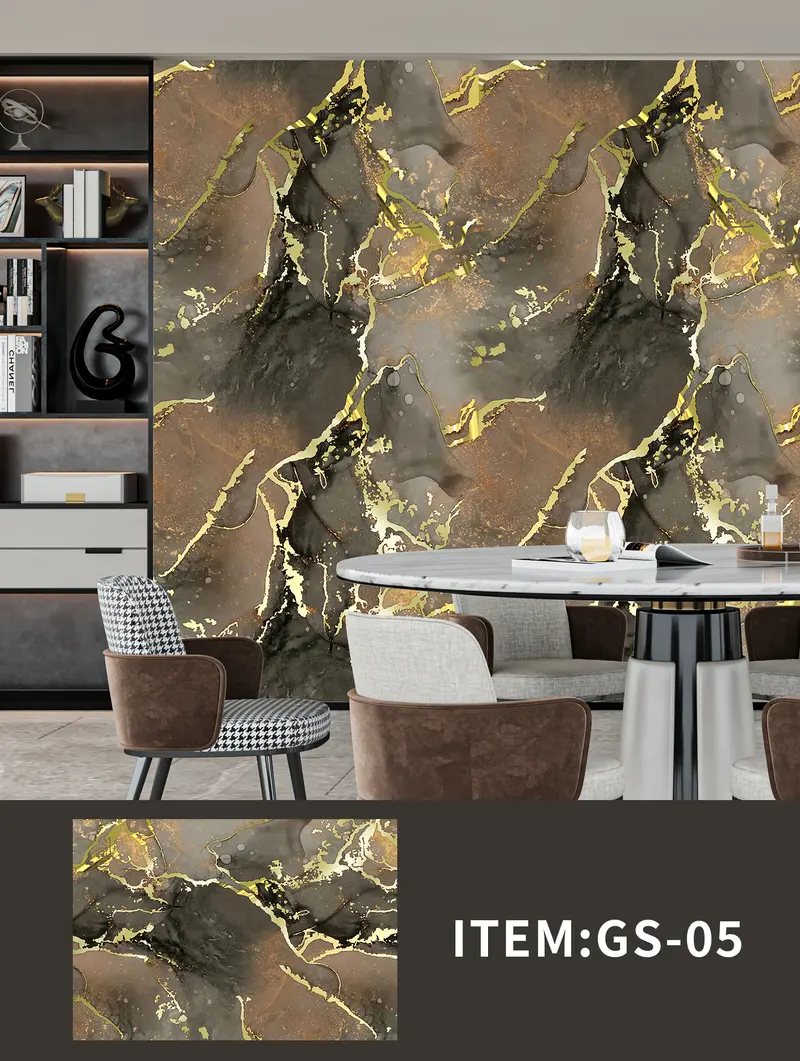Golden UV Sticker Design GS-05 — wall application and pattern