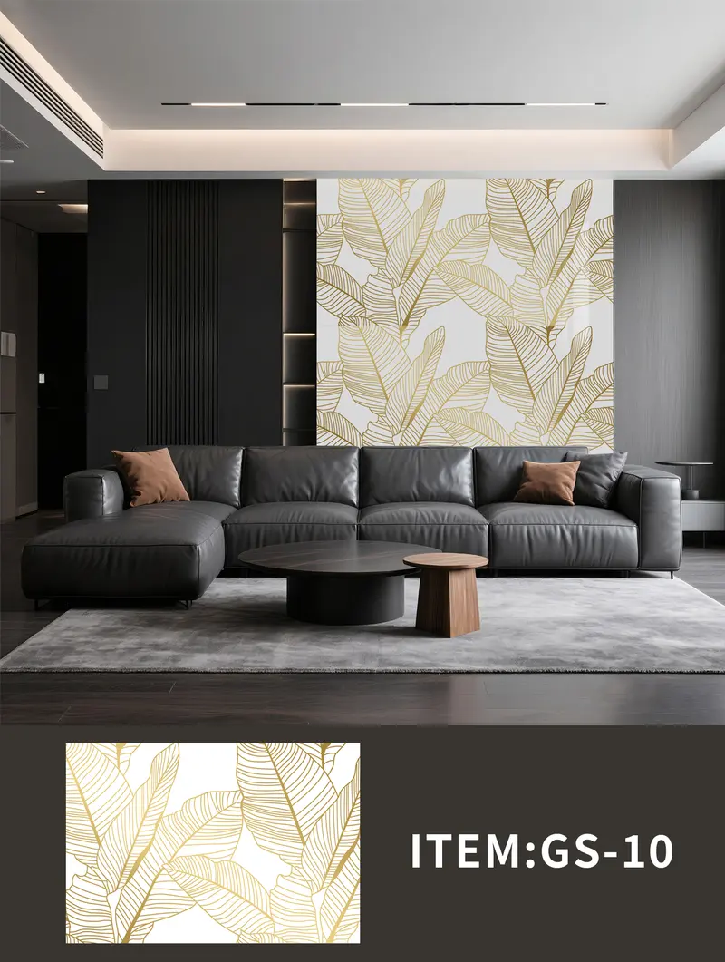 Golden UV Sticker Design GS-10 — wall application and pattern