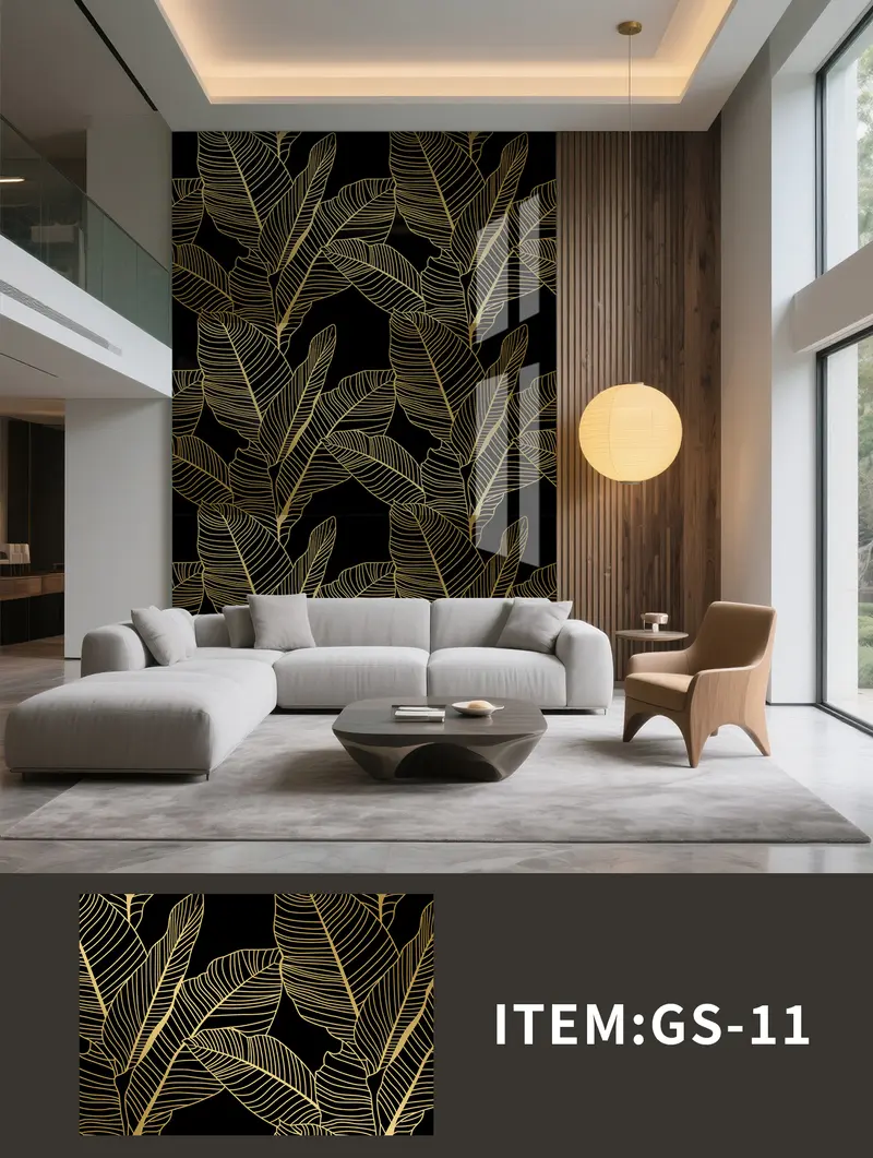 Golden UV Sticker Design GS-11 — wall application and pattern